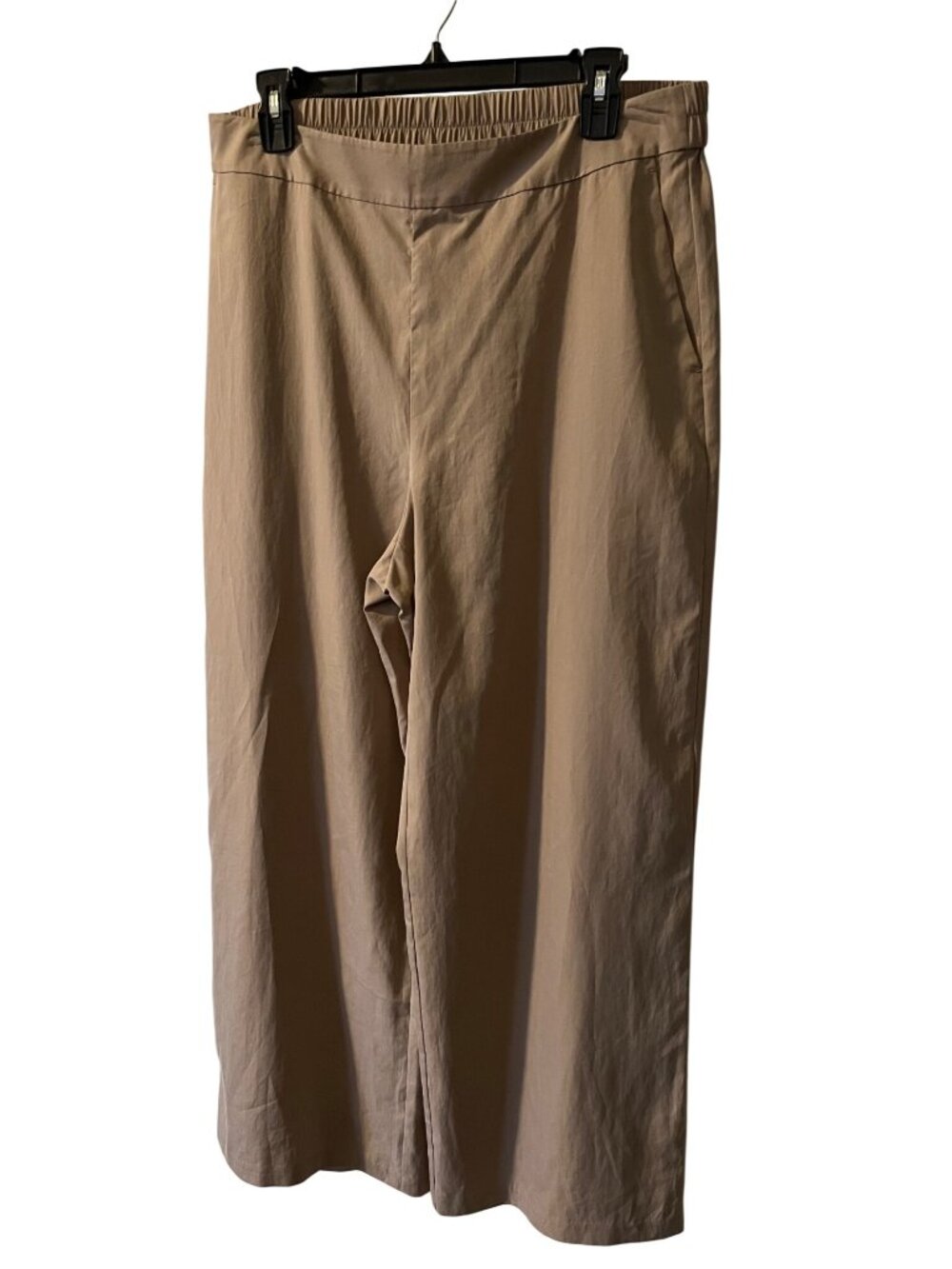 Eileen Fisher Beige Wide-Leg Cropped Pants Tencel M Silky!